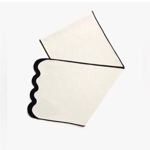 Chan Luu Cream Table Runner with Black Trim